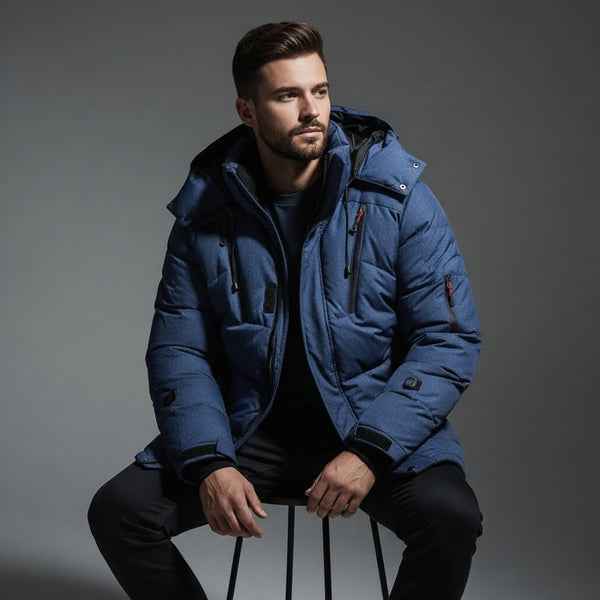 Men's -20 Degree Down Jacket, Hooded Winter Parka, White Duck Down, Outdoor Snow Coat, Sizes M to 4XL