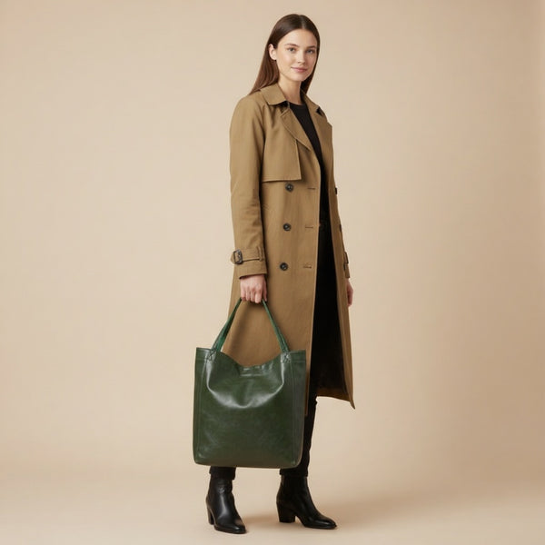 Large Capacity Retro Faux Leather Tote Shoulder Bag for Women Casual Versatile Handbag and Purse