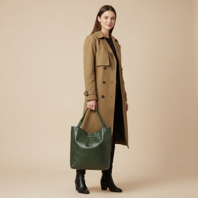 Large Capacity Retro Faux Leather Tote Shoulder Bag for Women Casual Versatile Handbag and Purse