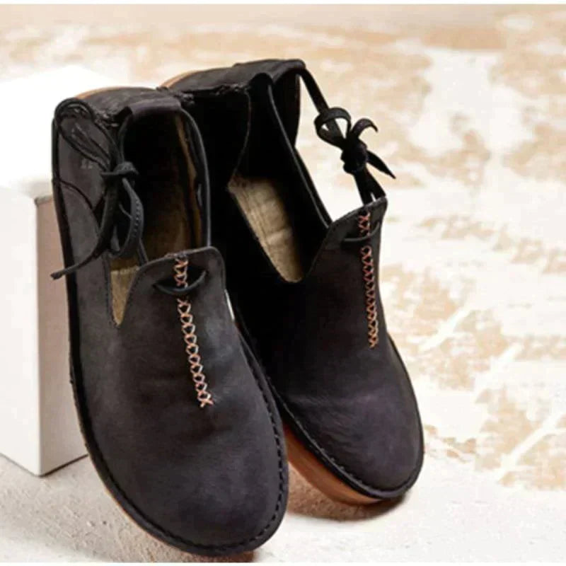 Structured Flats Women's Lace Up Ballet Flats Structured Everyday Style – ForestFieldFashion