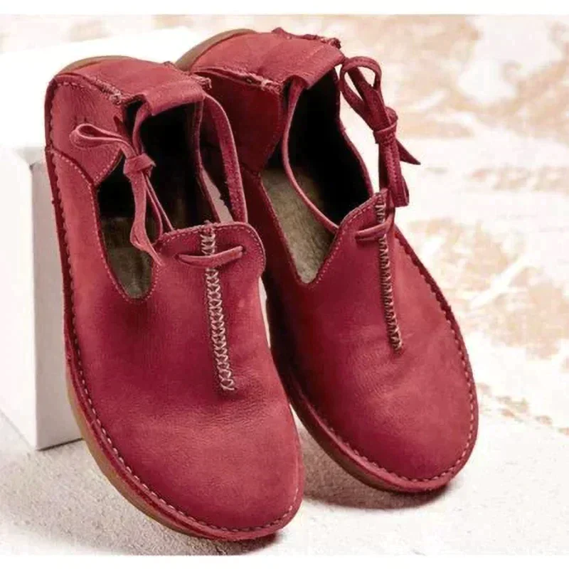 Women's Lace Up Ballet Flats Structured Everyday Style – ForestFieldFashion