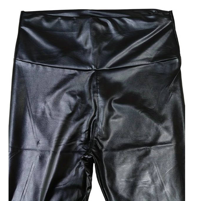 Black High Waisted Leather Leggings