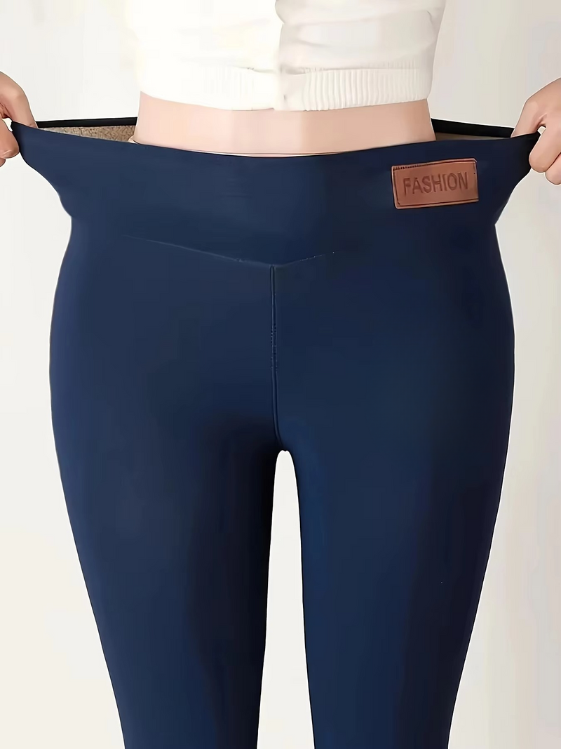 Women's Winter Warm Plush Leggings, Thermal Stretchy Casual Leggings For Cold Weather