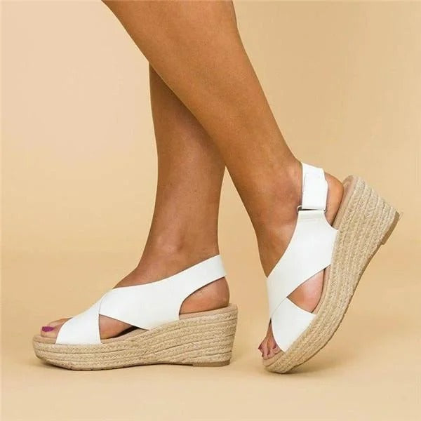 Women's Orthopedic Espadrilles Wedge Sandals With Cross Straps