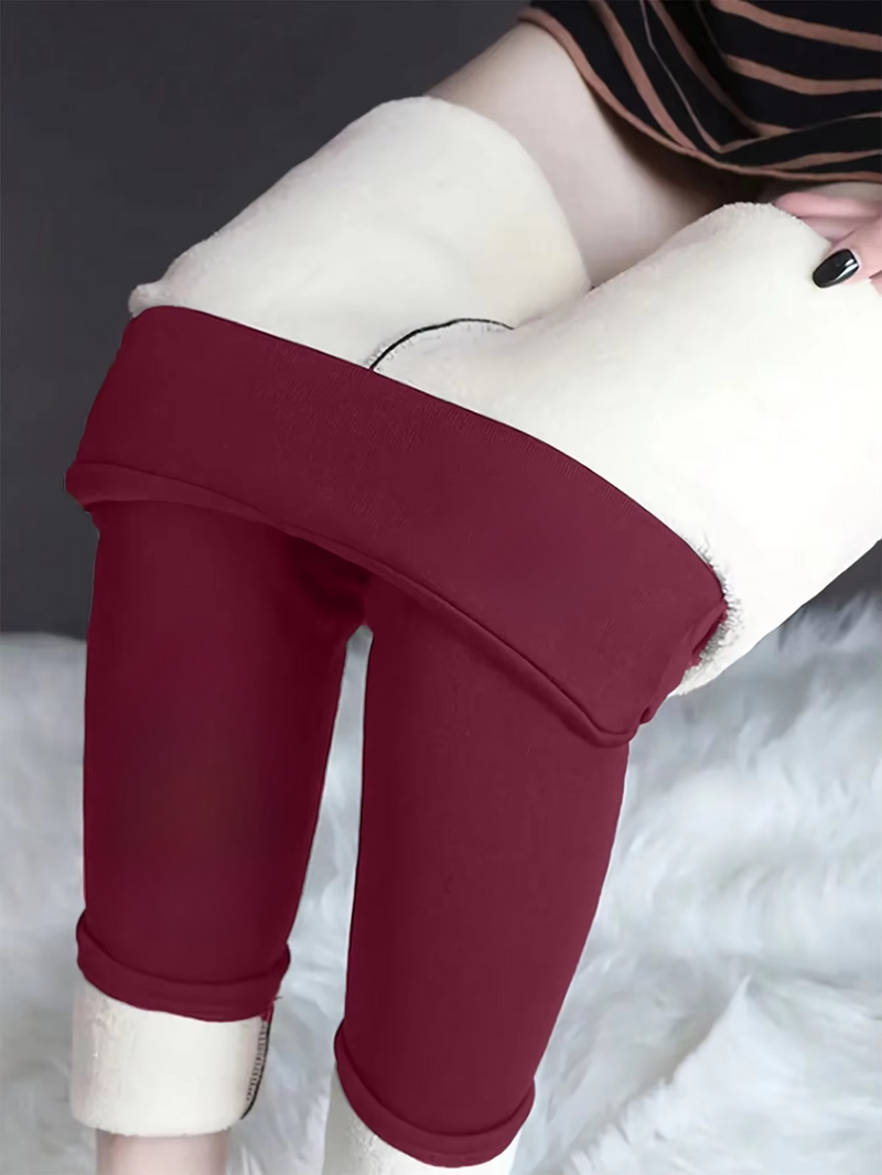 Women's High Waisted Sherpa Fleece Lined Thermal Leggings with Tummy Control for Winter Running and Cold Weather Wear