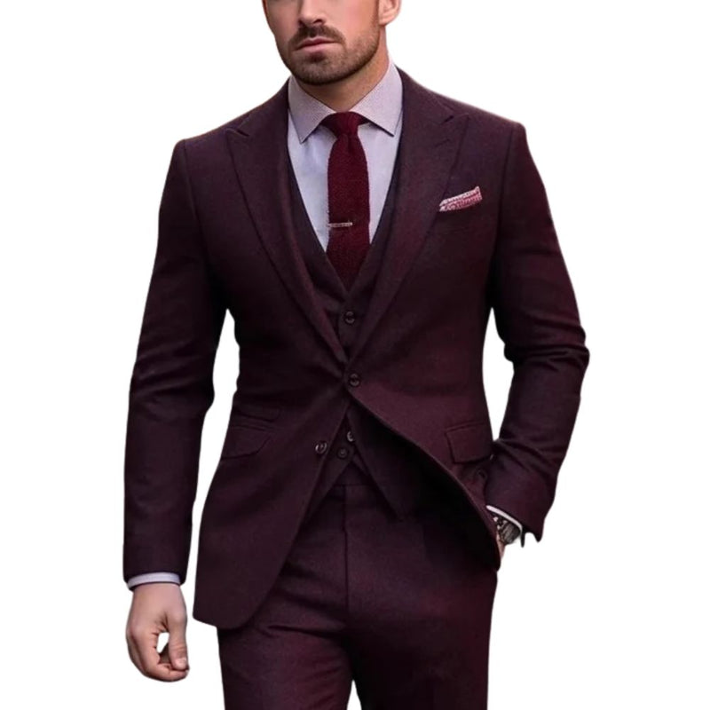 Slim Fit Men's Three Piece Formal Suit