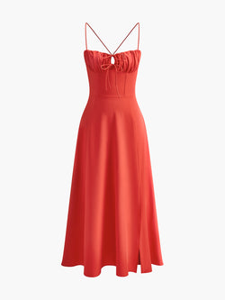 Tie-Back Lace-Up Dress