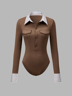 Slim Fit Jersey Shirt with Button-Down Collar and Long Sleeves