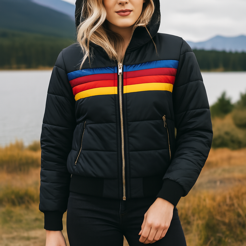 Women's Spring Cotton Jacket with Hood and Zipper – Warm, Lightweight, Casual Parka