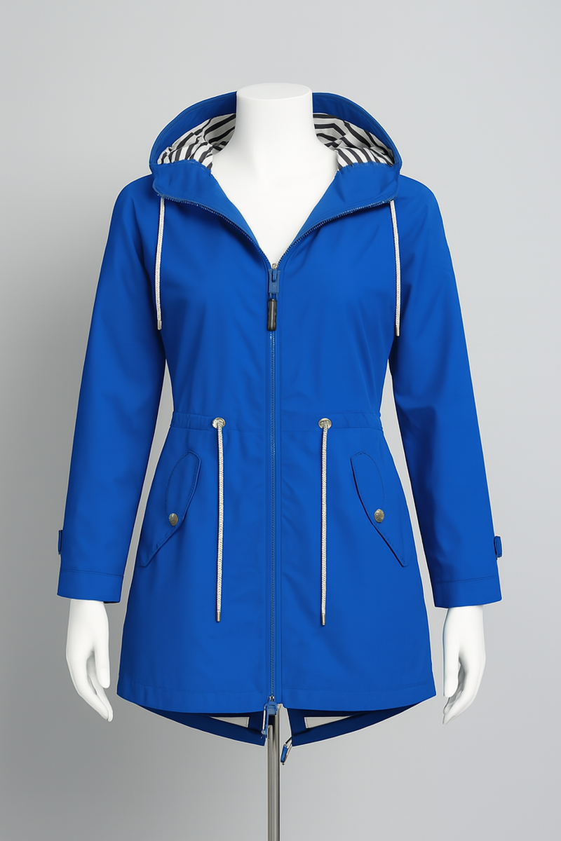 Womens Lightweight Waterproof Rain Jacket With Adjustable Drawstring For Everyday Outdoor Wear