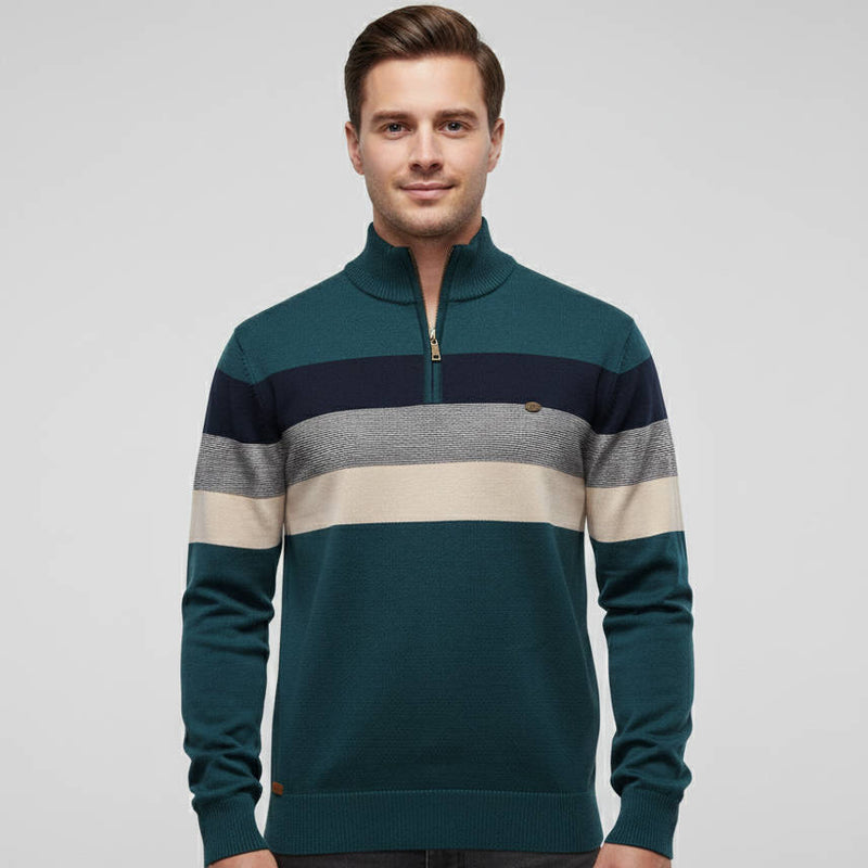 Quarter Zip Up Turtleneck Sweater Men's
