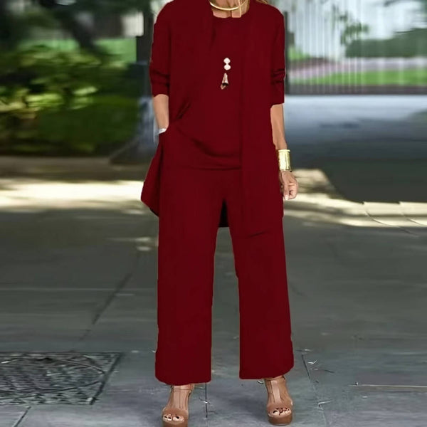 3 Piece Women's Pantsuit Elegant & Versatile Ensemble