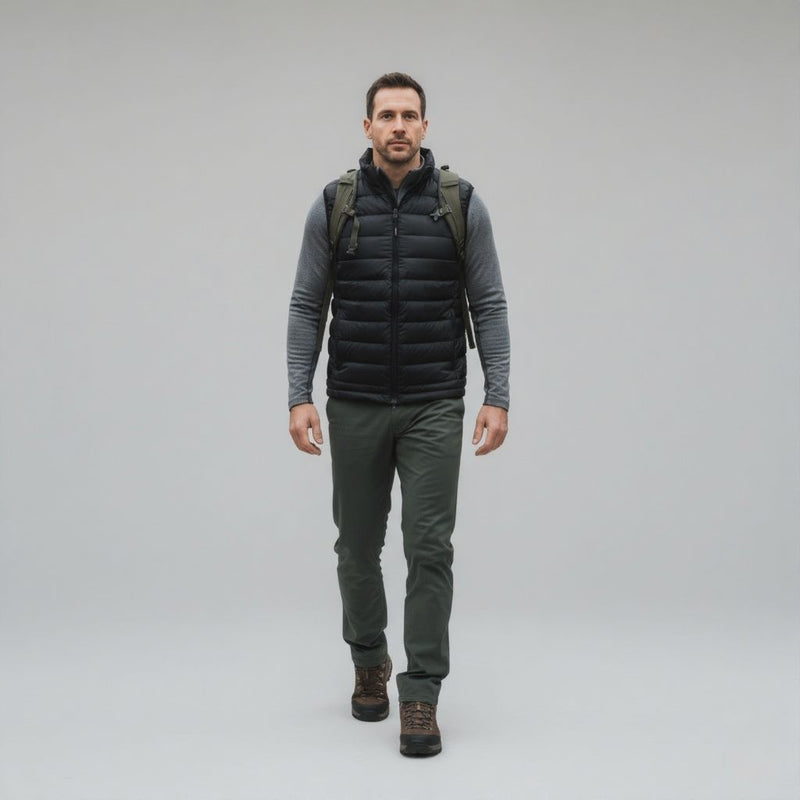 Men's Windproof Down Cotton Vest Winter Warm Sleeveless Jacket