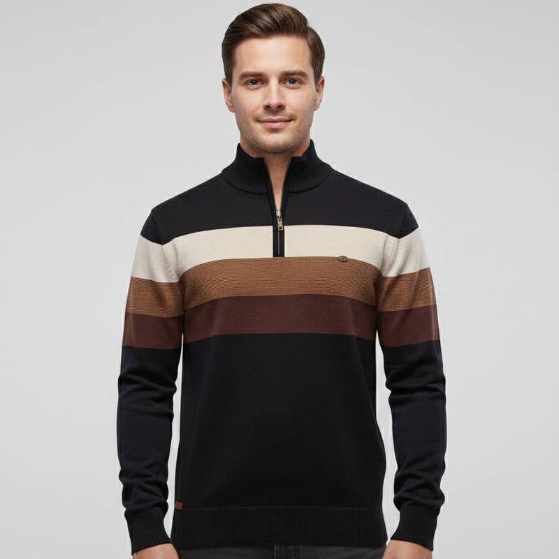 Quarter Zip Up Turtleneck Sweater Men's