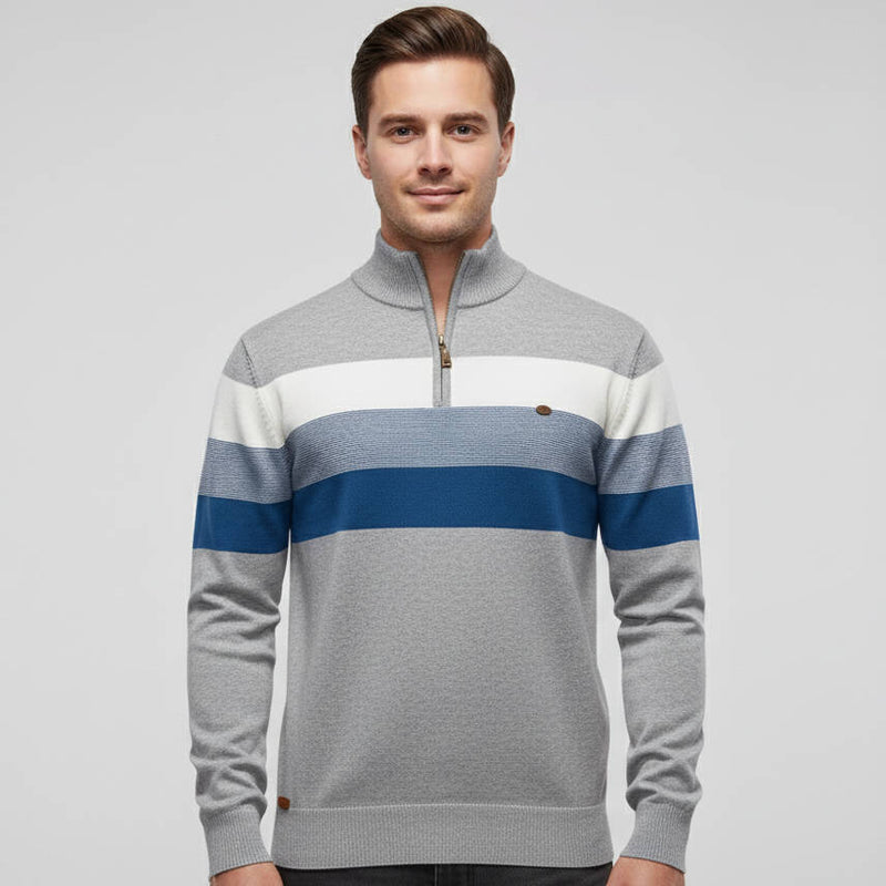 Quarter Zip Up Turtleneck Sweater Men's