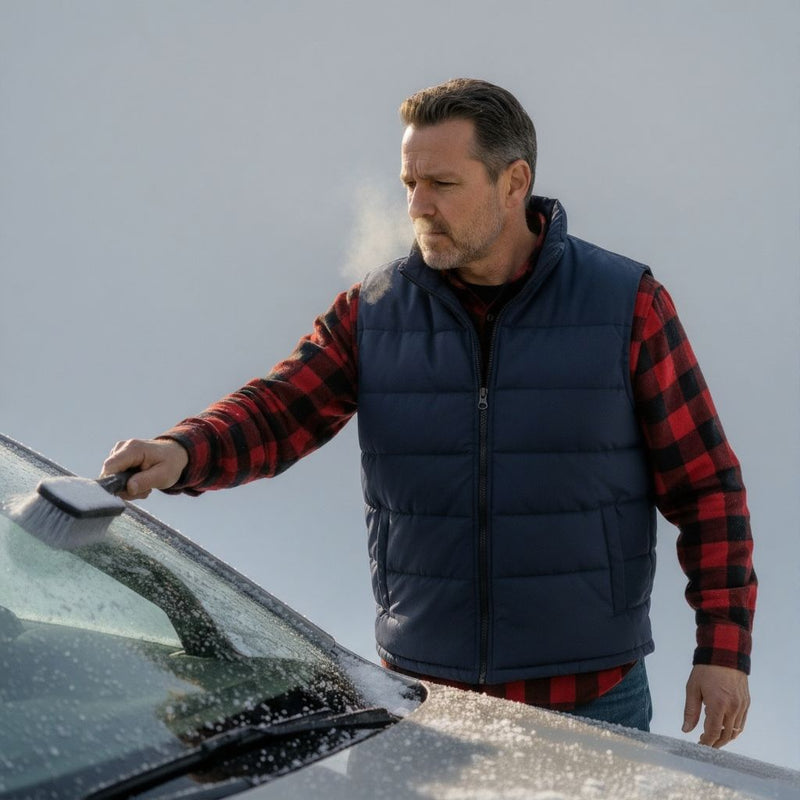 Men's Windproof Down Cotton Vest Winter Warm Sleeveless Jacket