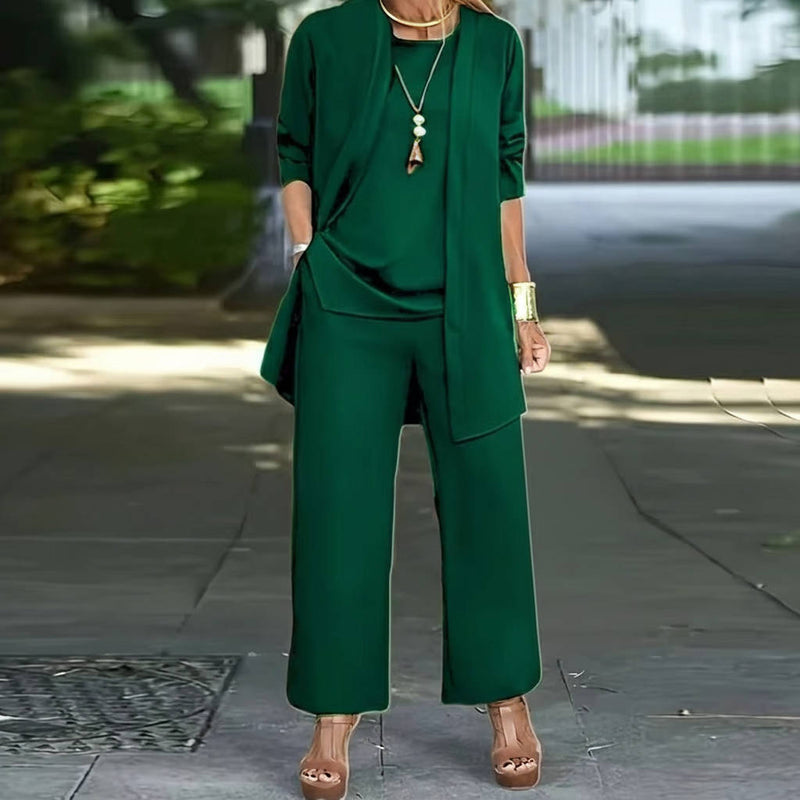 3 Piece Women's Pantsuit Elegant & Versatile Ensemble