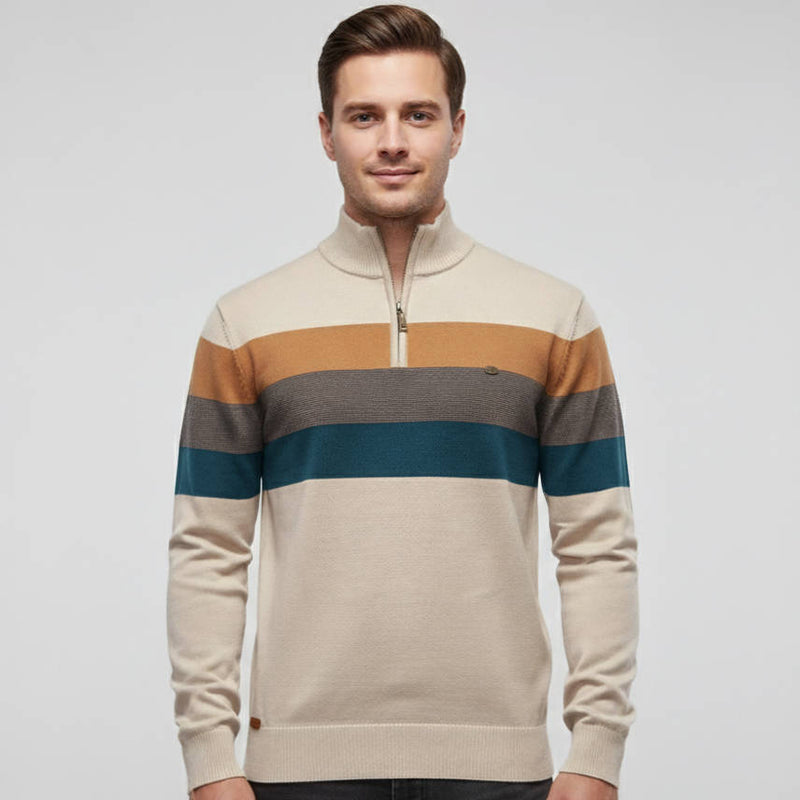 Quarter Zip Up Turtleneck Sweater Men's