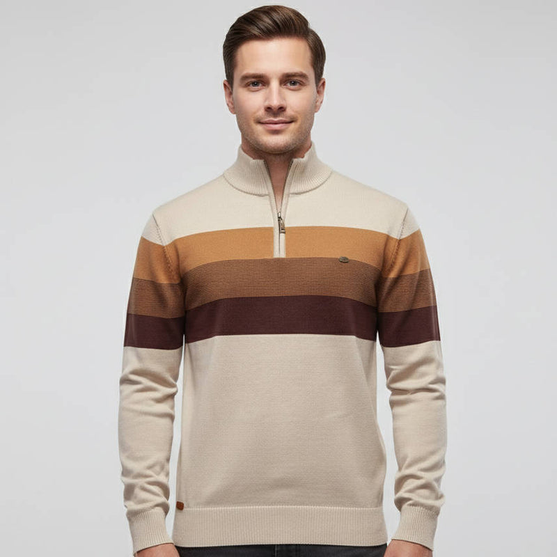 Quarter Zip Up Turtleneck Sweater Men's