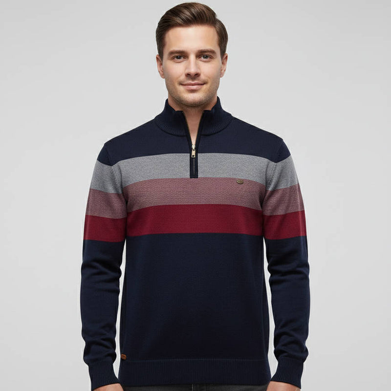 Quarter Zip Up Turtleneck Sweater Men's