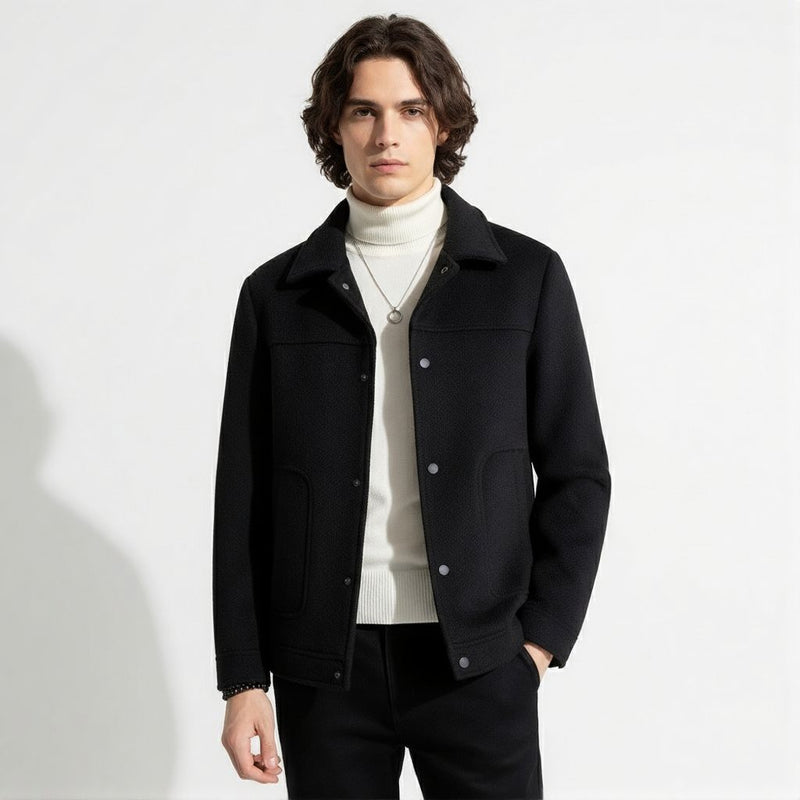 Men's Four Seasons Korean Style Slim Fit Wool Blend Short Jacket