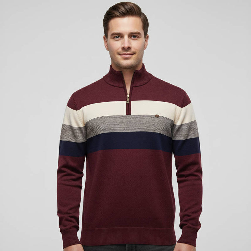 Quarter Zip Up Turtleneck Sweater Men's