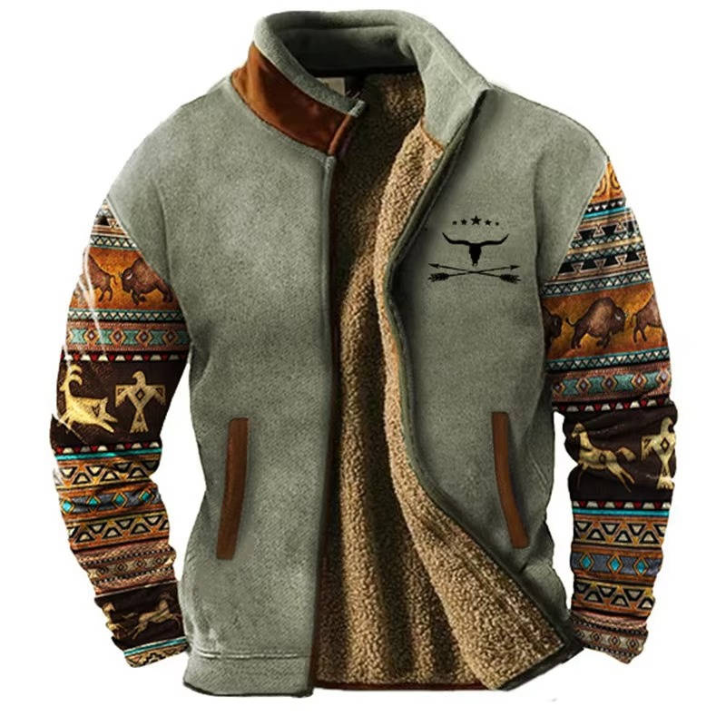 Men's Western Aztec Fleece Jacket