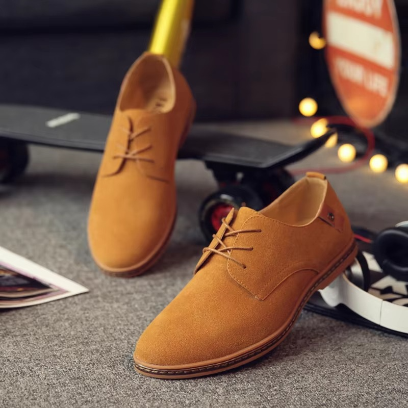 Men's Suede Leather Oxford Casual Dress Sneakers