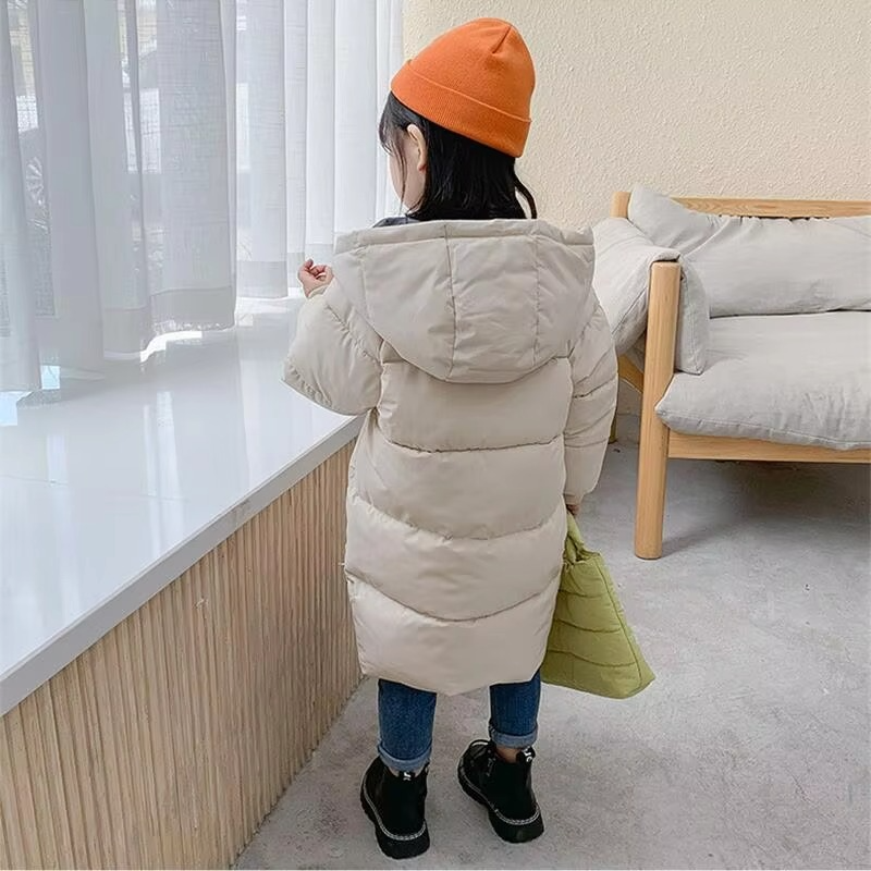 Kids Long Hoodie Jacket, Thick Winter Coat for Boys and Girls Ages 4–10