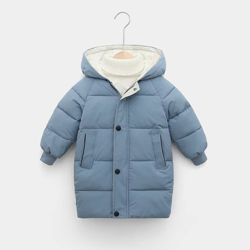 Kids Long Hoodie Jacket, Thick Winter Coat for Boys and Girls Ages 4–10