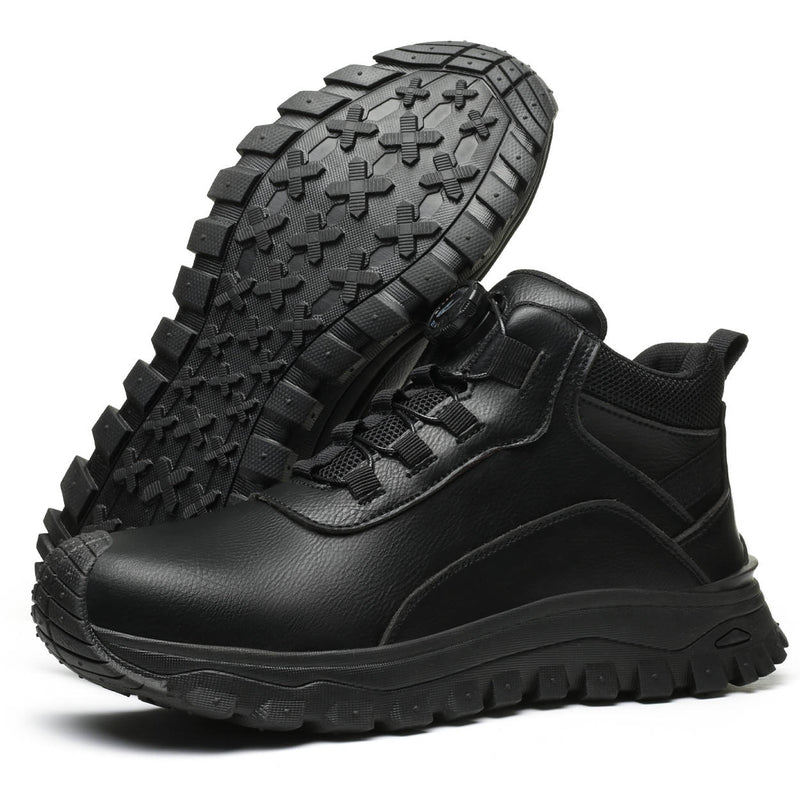 Men's Steel Toe Leather Dial Closure Work Boots