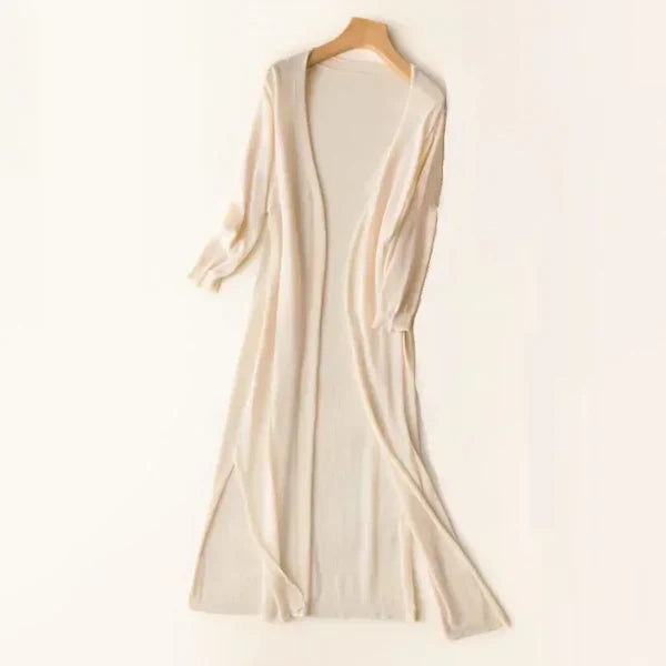 Lightweight Women's Long Knit Cardigan — Summer to Autumn Layering Poncho