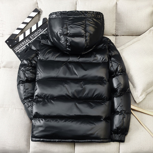 Travis - Men's Glossy Hooded Puffer Jacket