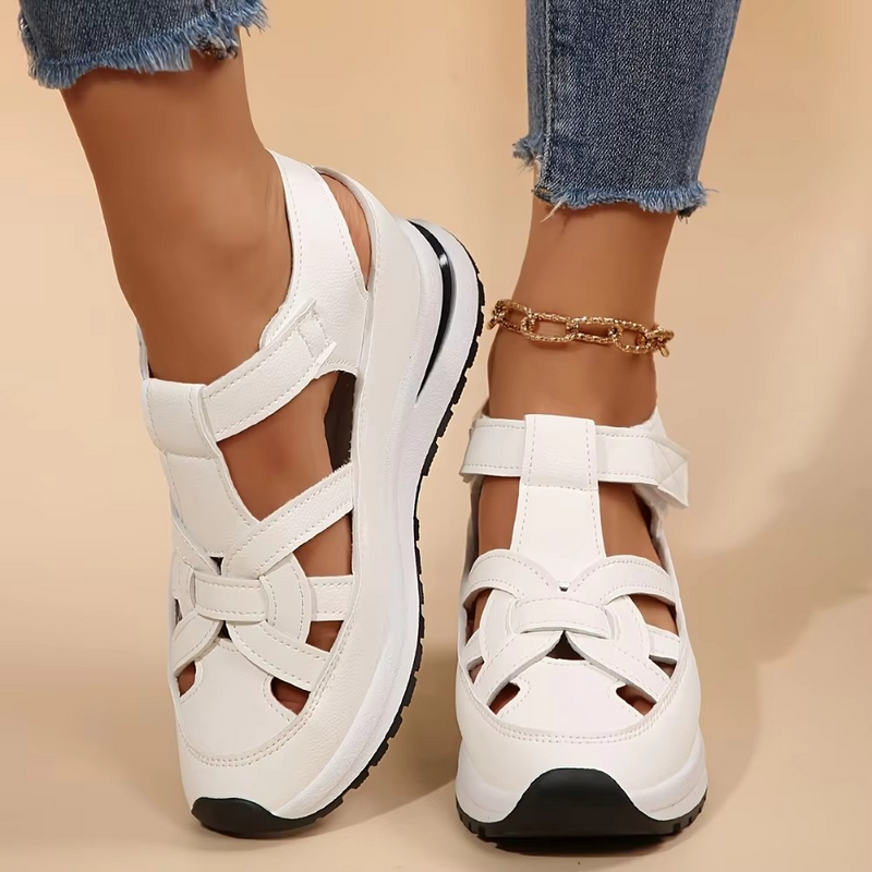 Women's Comfortable Solid Color Open Toe PU Fashion Sandals
