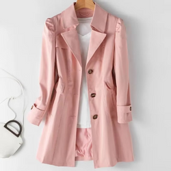 2025 Women’s Mid-Length Double-Breasted Trench Coat for Spring and Fall