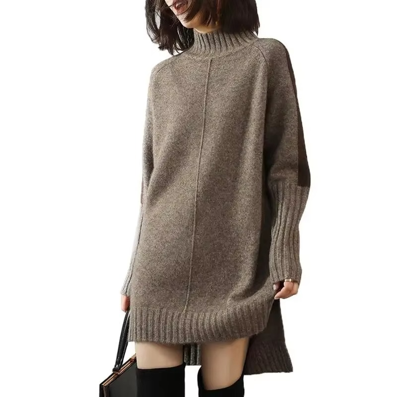 Cozy Turtleneck Knitted Sweater Dress for Women