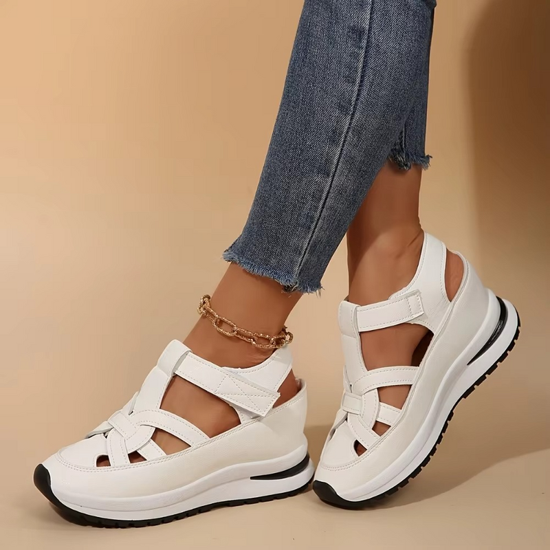Women's Comfortable Solid Color Open Toe PU Fashion Sandals