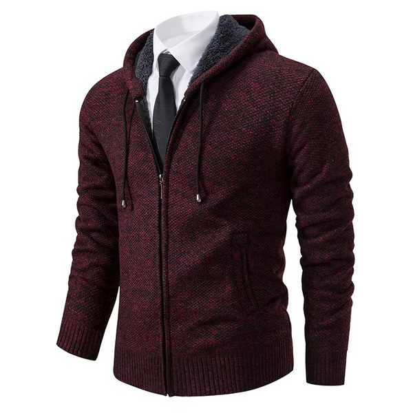 Men's Fleece Lined Stand Collar Zip Cardigan — Warm Casual Sports Coat for Fall and Winter