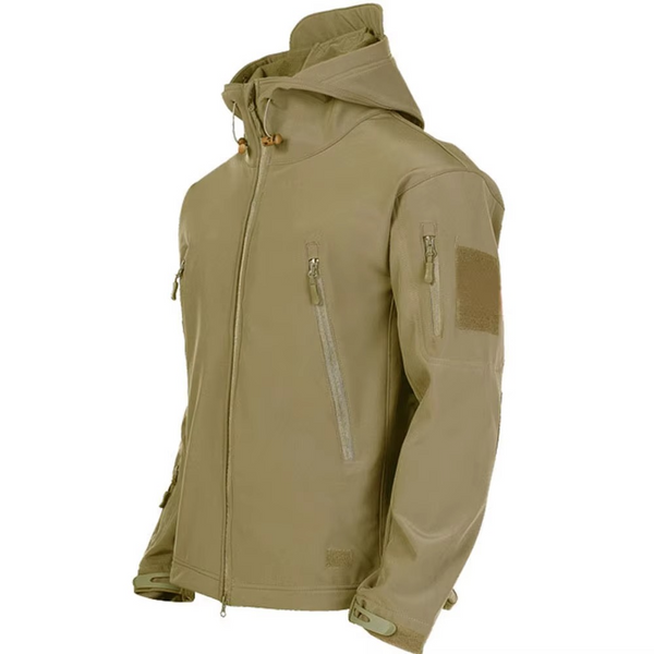 Men’s Tactical Soft Shell Military Jacket, Windproof and Waterproof Hooded Combat Coat