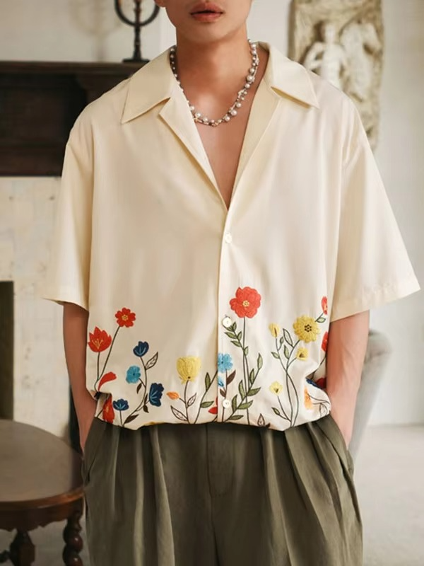 Men's Fashionable Casual Short Sleeve Summer Jacket with Stand Collar