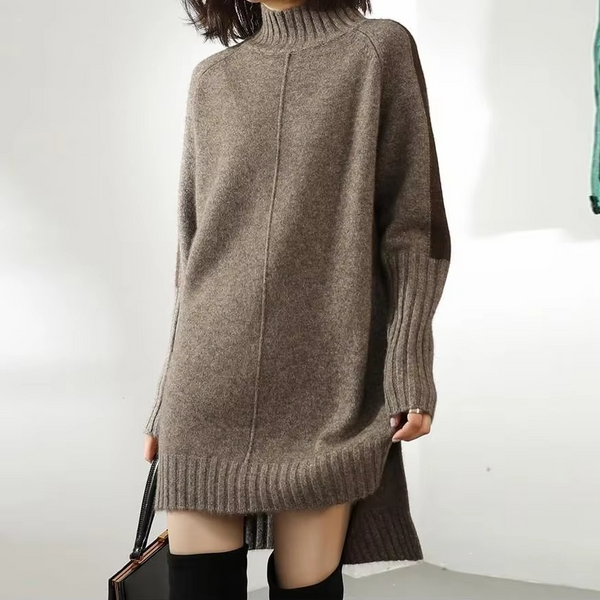 Cozy Turtleneck Knitted Sweater Dress for Women