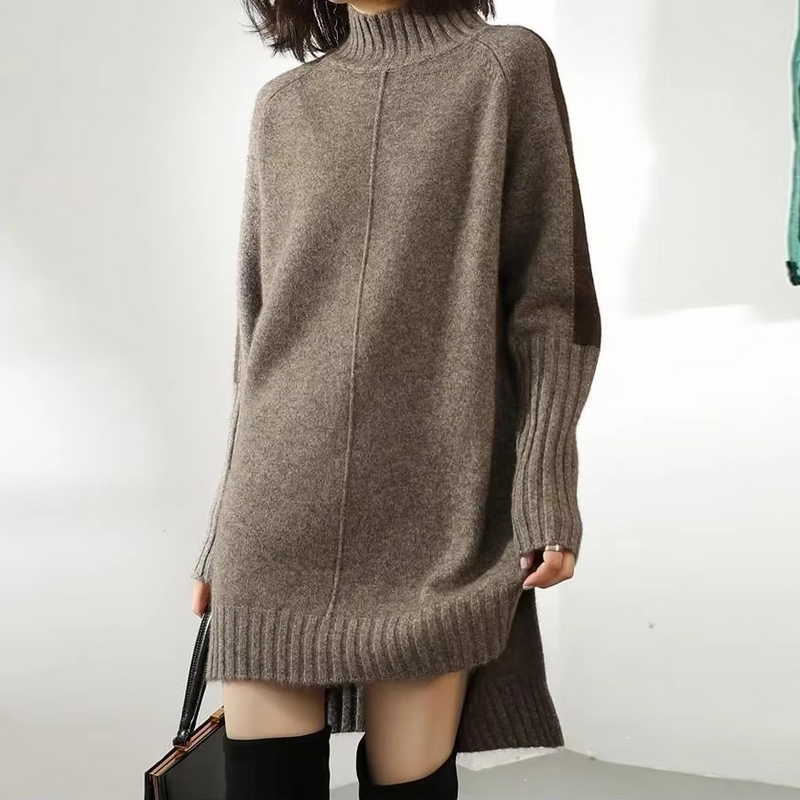 Cozy Turtleneck Knitted Sweater Dress for Women