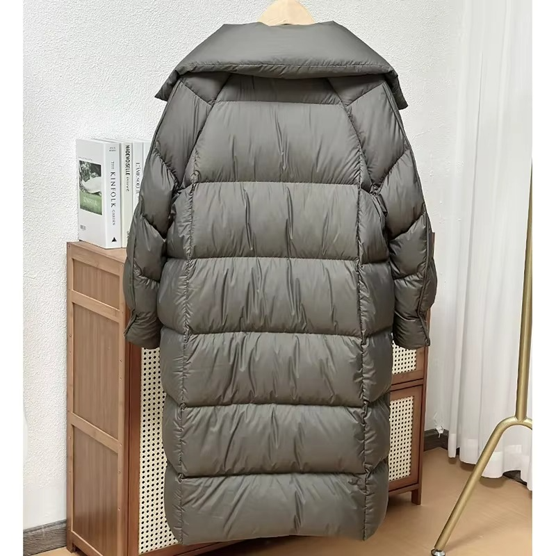 Women's Long Down Coat – Warm Oversized Winter Outerwear