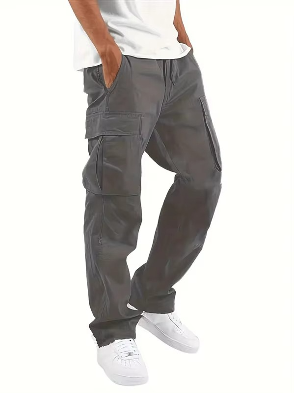 Men's Relaxed Fit Cargo Jogger Pants with Drawstring Waist