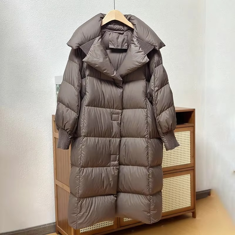 Women's Long Down Coat – Warm Oversized Winter Outerwear
