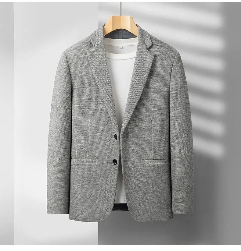 Men's 2025 Wool Blend Tailored Suit Jacket – Modern Business and Party Wear