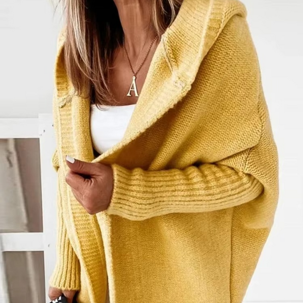 Cozy Long Hooded Knitted Cardigan for Women