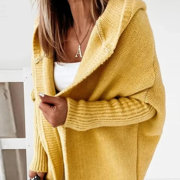 Cozy Long Hooded Knitted Cardigan for Women