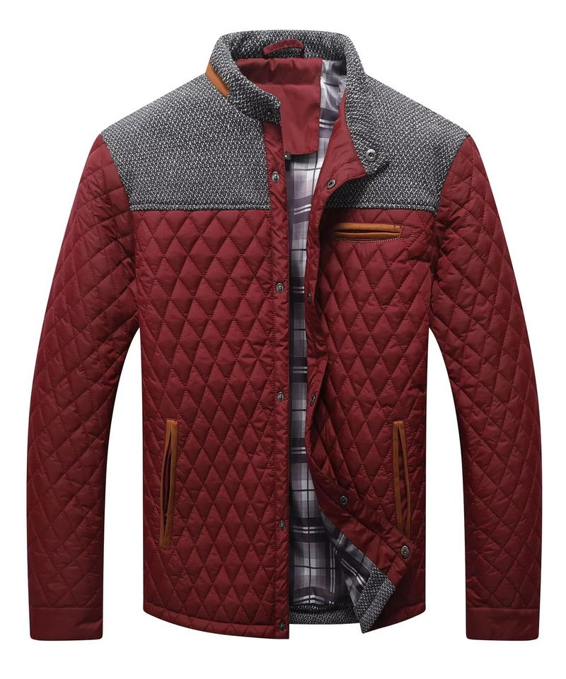 Men's Diamond Quilted Lightweight Bomber Jacket – Casual Down Puffer Overshirt
