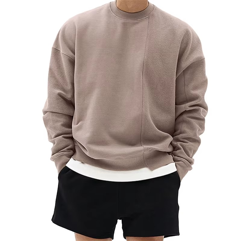 Men's Loose Fit Gym Hoodie Sweatshirt O Neck Long Sleeve Casual Pullover